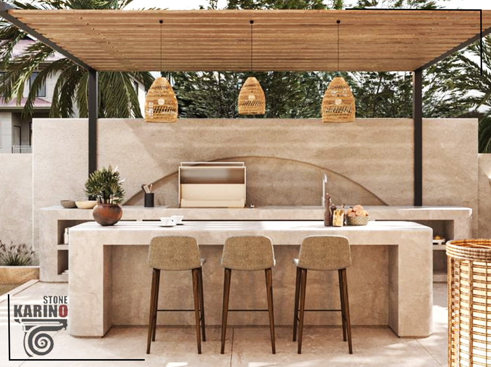 باربیکیو با سنگ تراورتن؛ ایده‌ای شیک و مقاوم