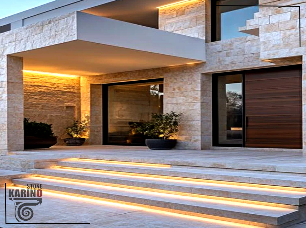 نمای بیرونی با سنگ تراورتن+۵ نکته 